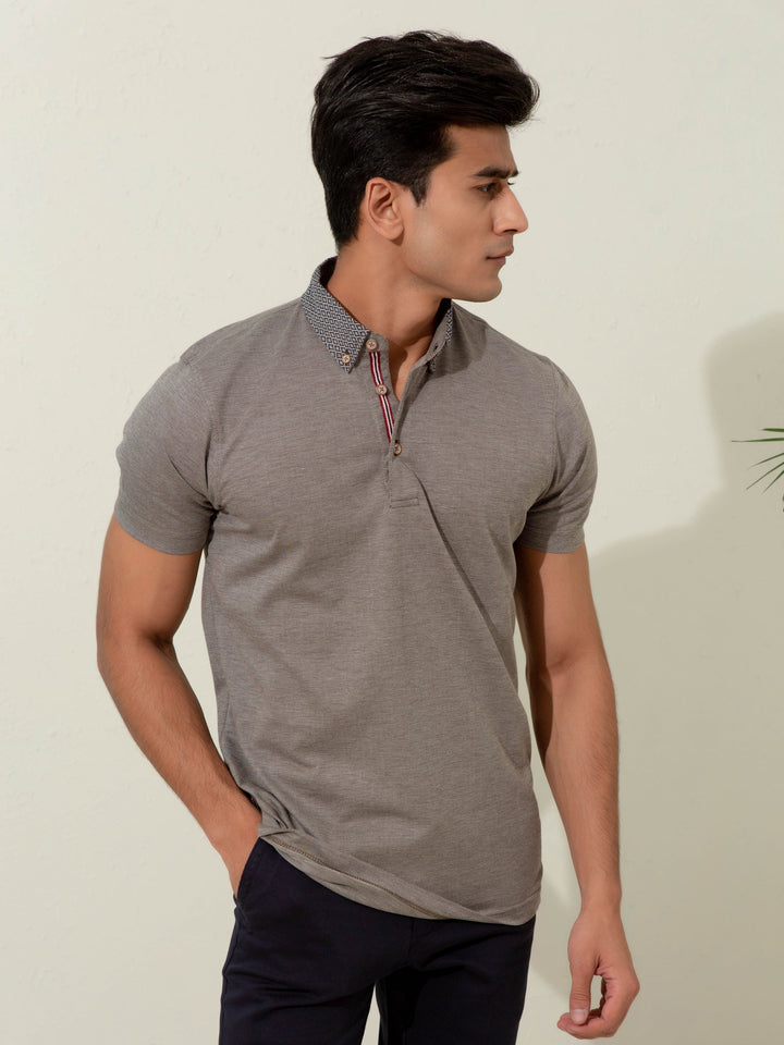 Brown Pique Silk Blended Mercerized Polo Brumano Pakistan