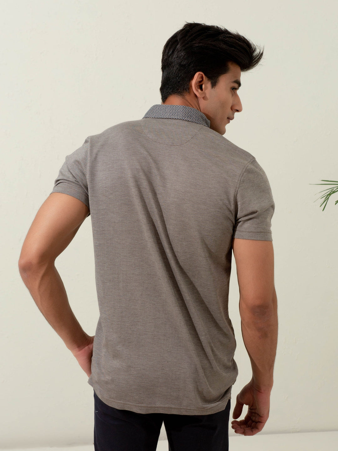 Brown Pique Silk Blended Mercerized Polo Brumano Pakistan