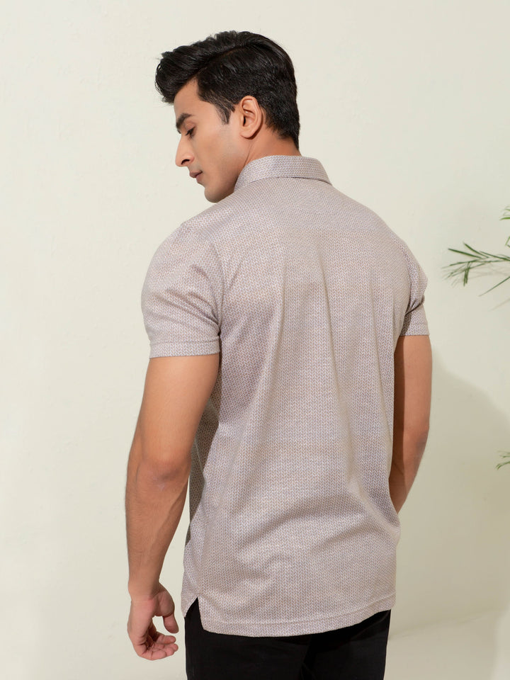 Brown Printed Mercerized Polo Brumano Pakistan