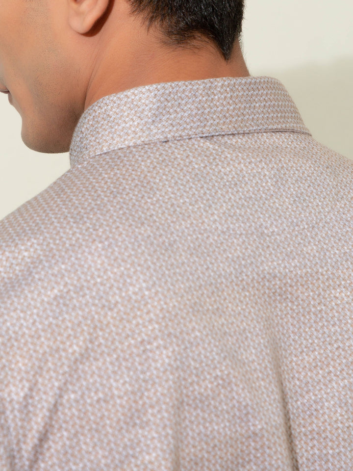 Brown Printed Mercerized Polo Brumano Pakistan