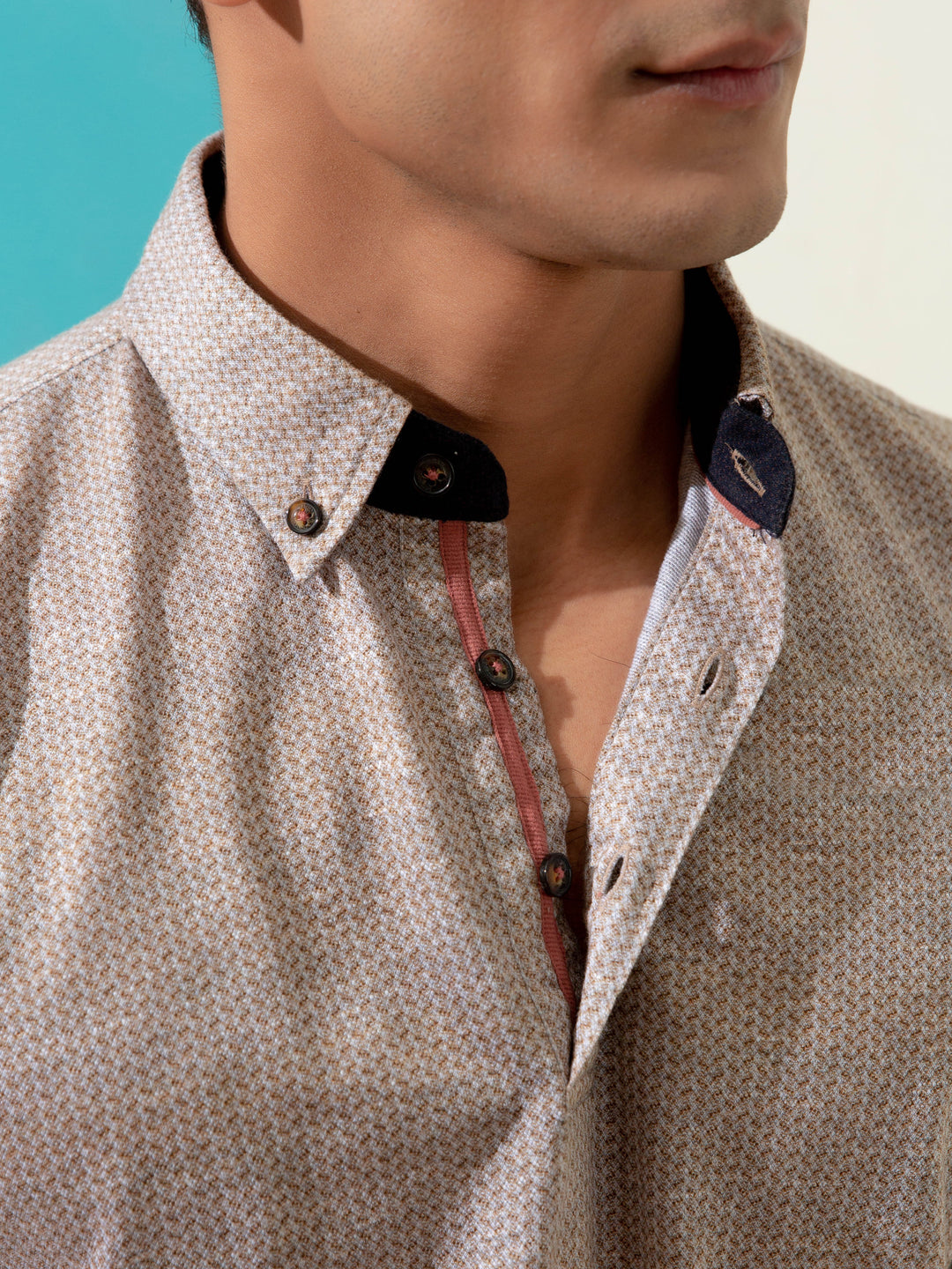 Brown Printed Mercerized Polo Brumano Pakistan