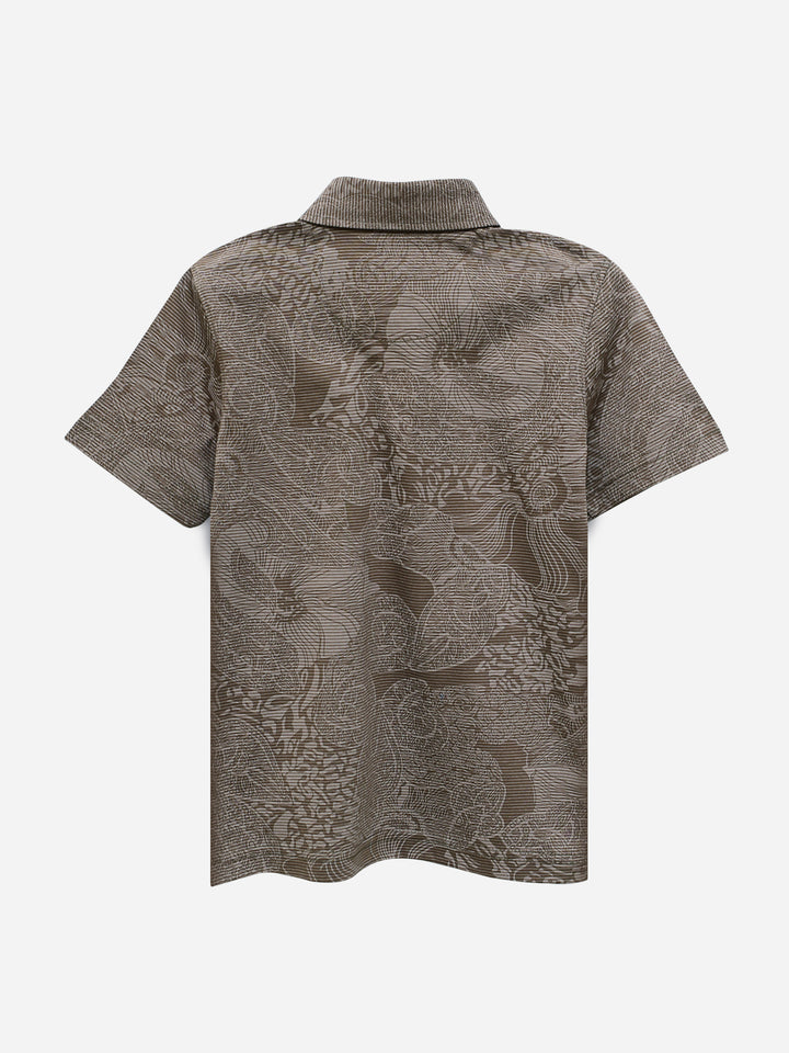 Brown Striped Casual Polo Shirt Brumano Pakistan