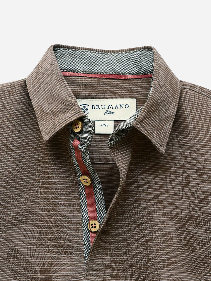 Brown Striped Casual Polo Shirt Brumano Pakistan