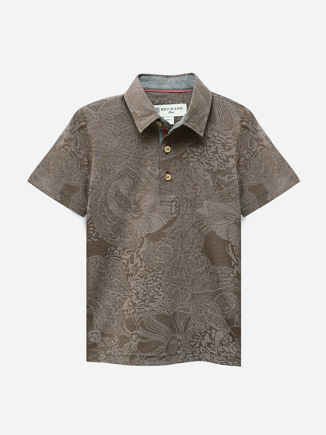 Brown Striped Casual Polo Shirt Brumano Pakistan