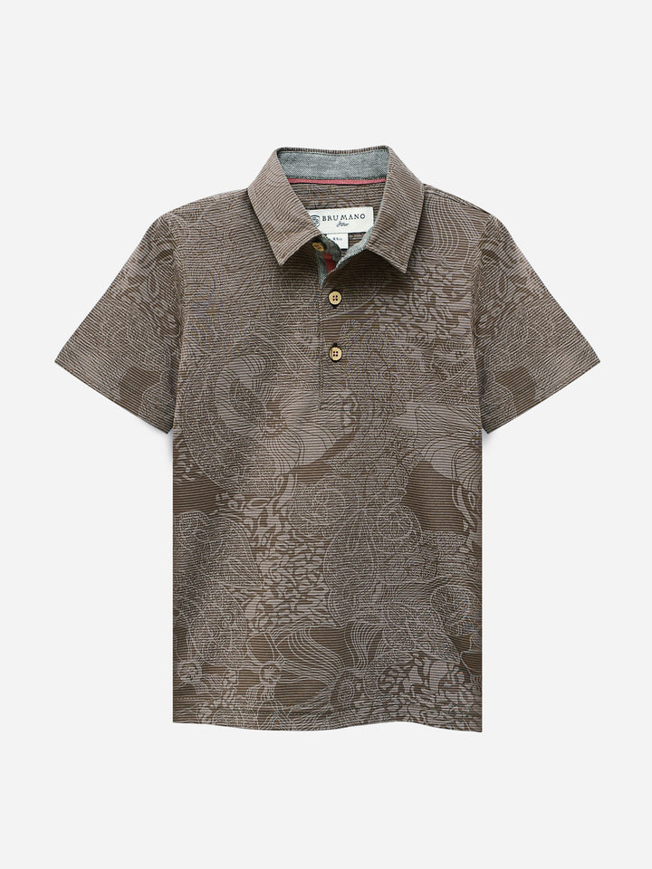 Brown Striped Casual Polo Shirt Brumano Pakistan