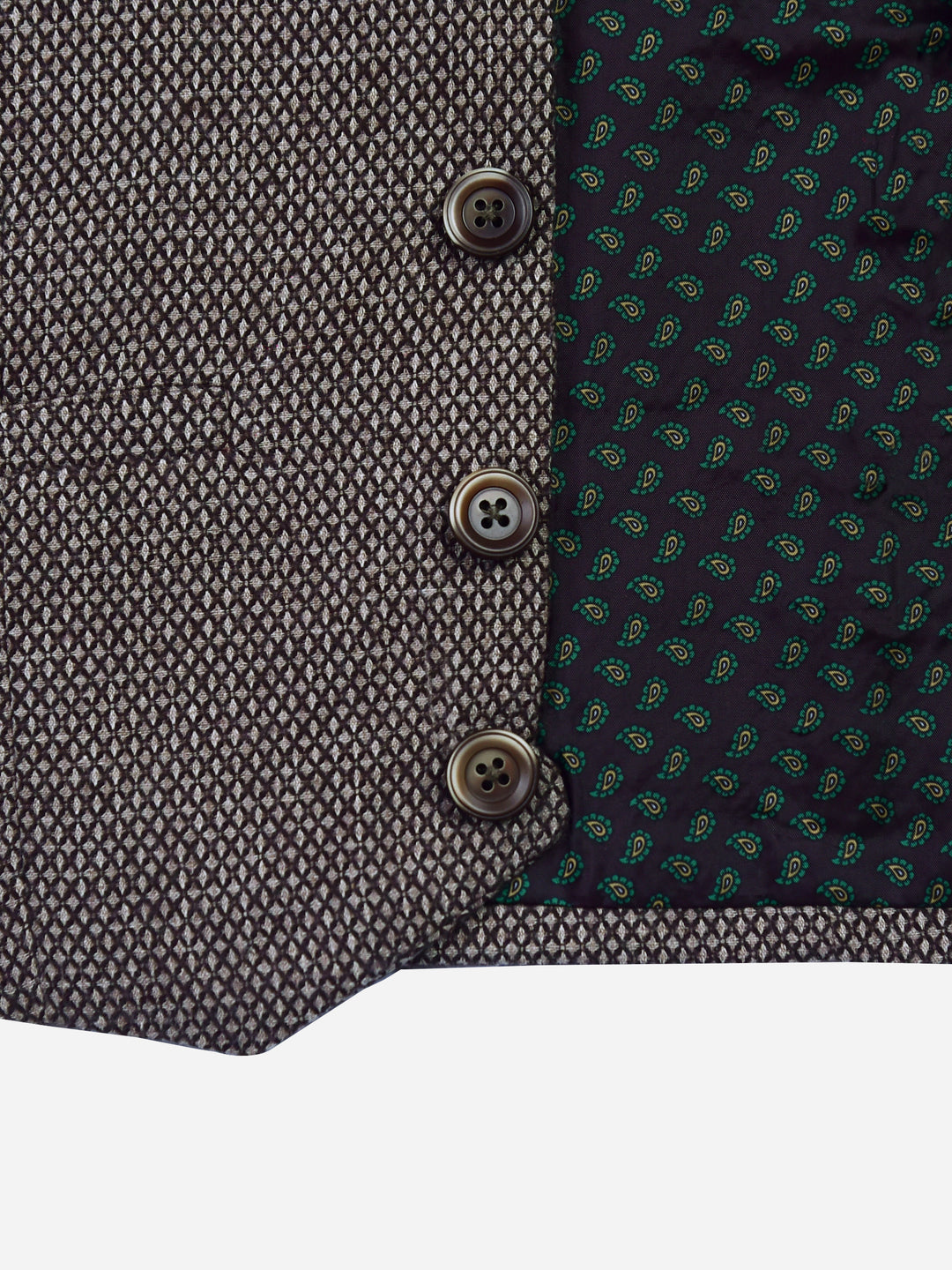 Brown Diamond Patterned Suit Vest With Bow Brumano Pakistan