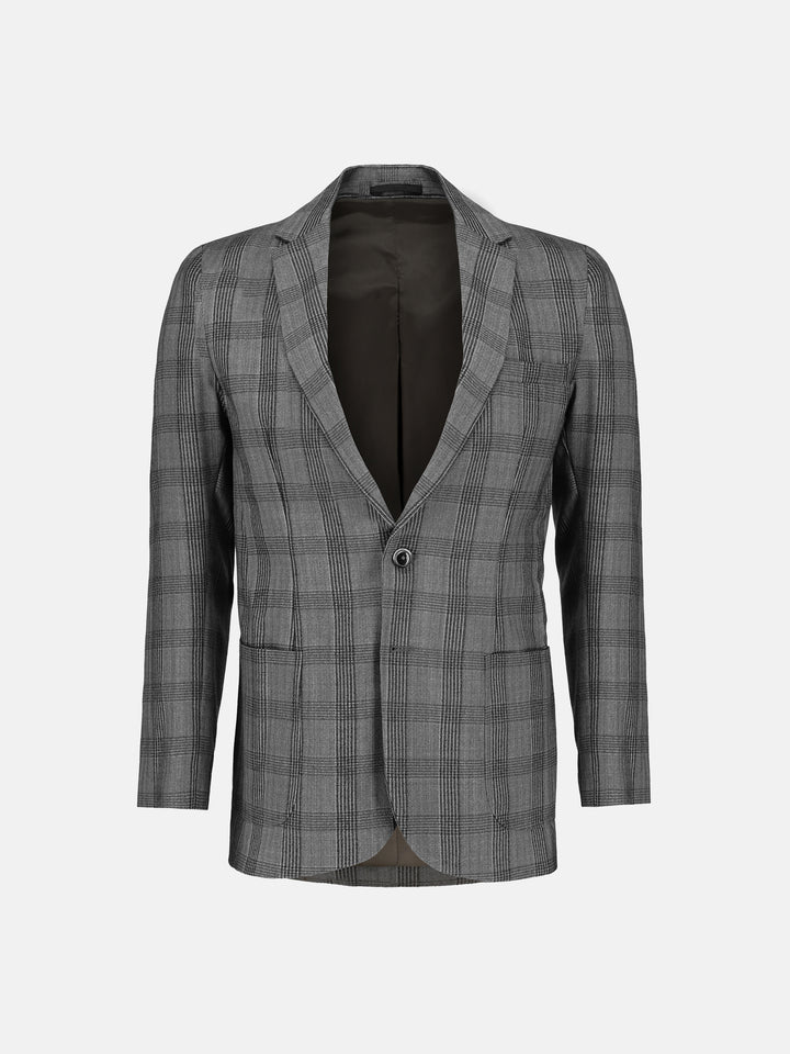 Brown Wool Checkered Blazer Brumano Pakistan