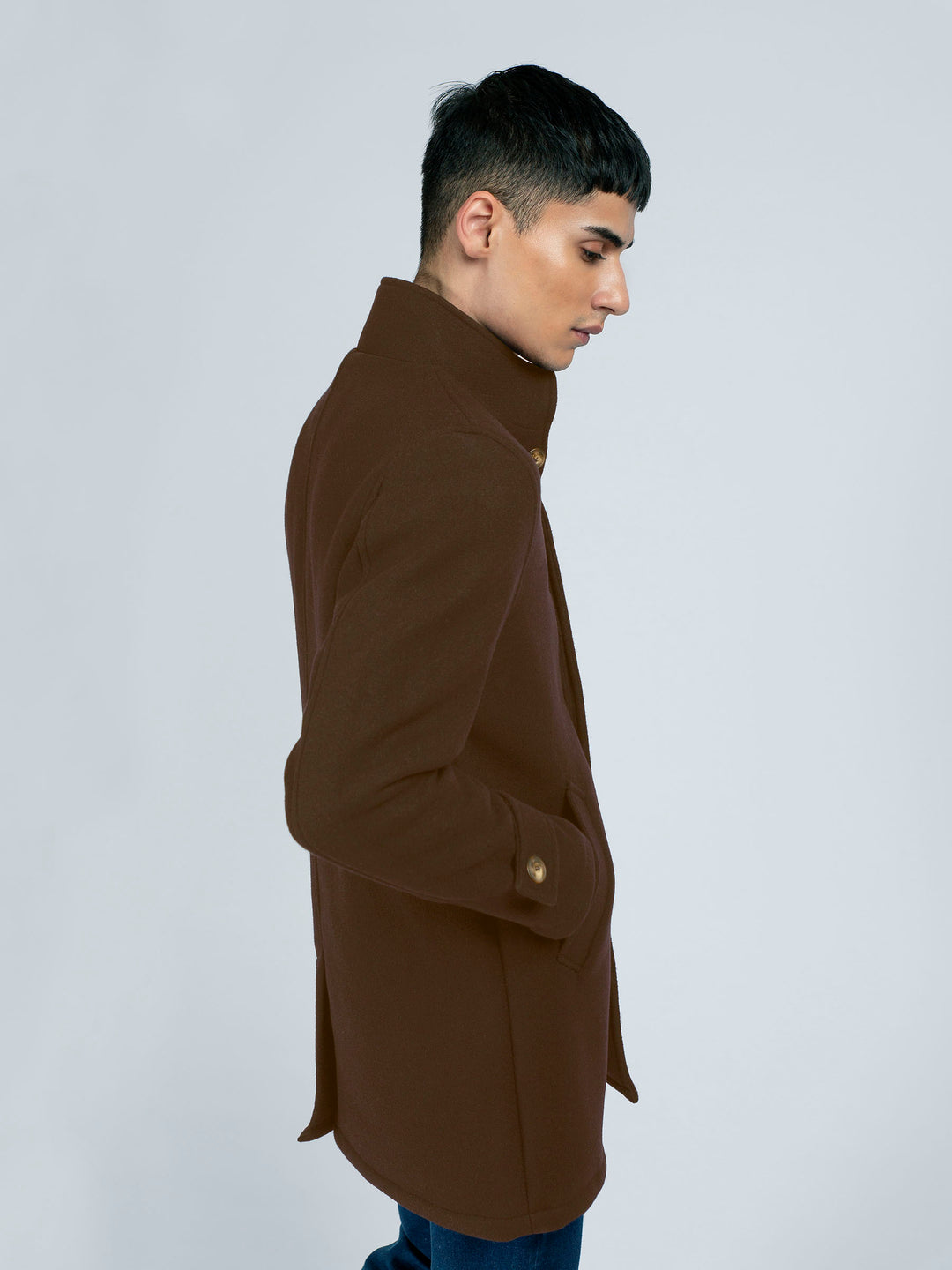 Brown Wool Long Coat - Limited Edition Brumano Pakistan