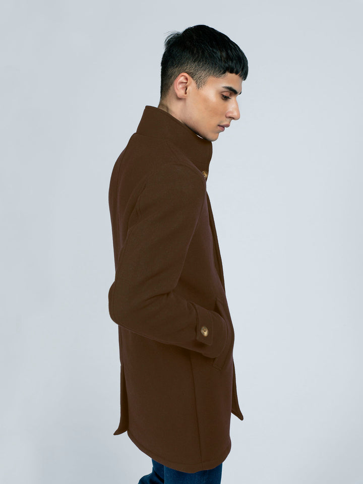 Brown Wool Long Coat - Limited Edition Brumano Pakistan