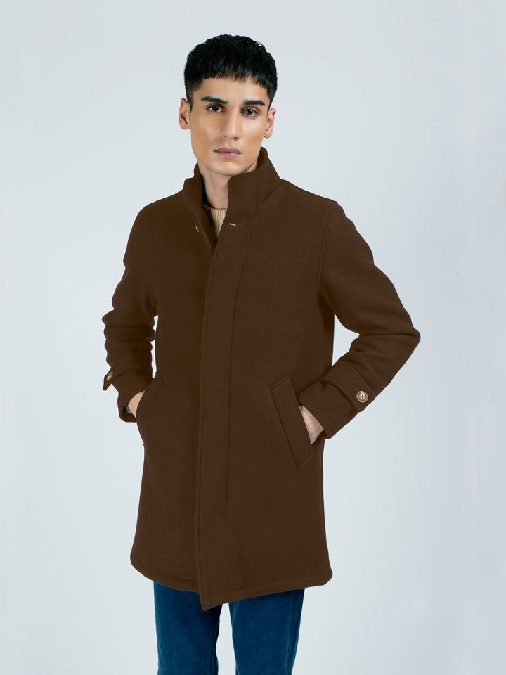 Brown Wool Long Coat - Limited Edition Brumano Pakistan