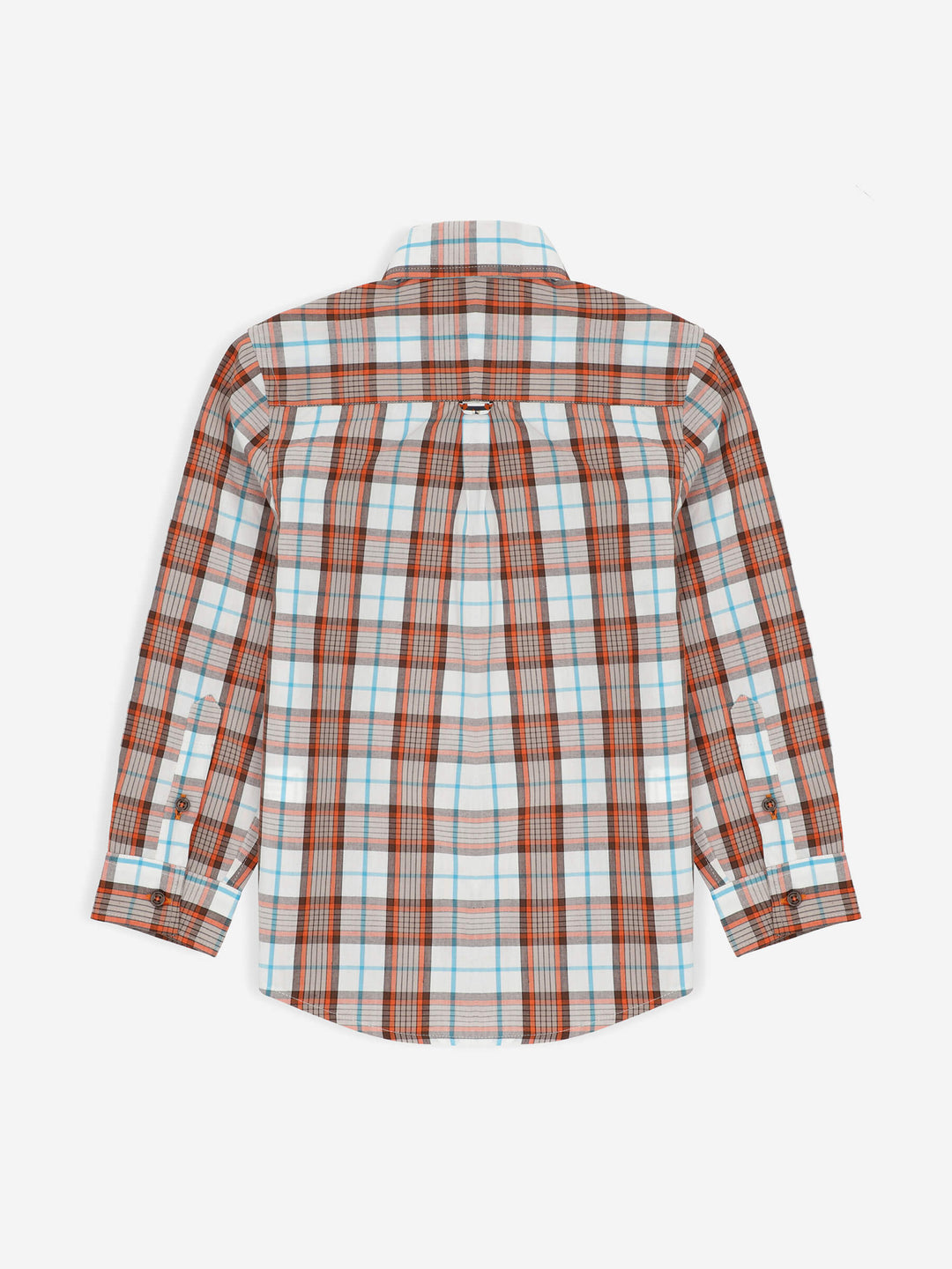 Brown & White Checkered Long Sleeve Casual Shirt Brumano Pakistan