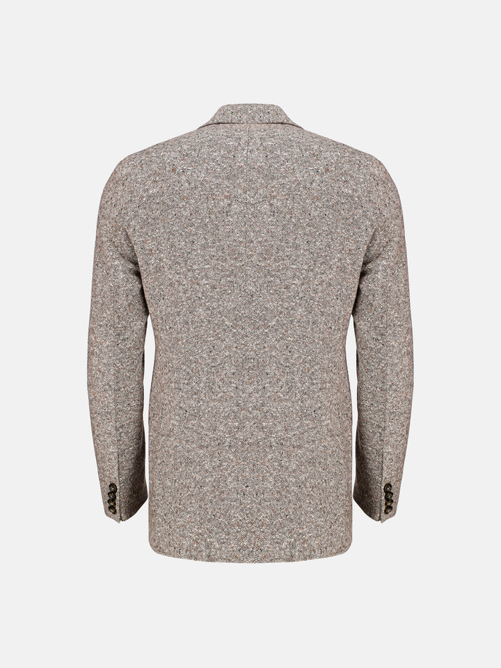 Brown & White Dobby Wool Cashmere Blazer - Sartoria Brumano Pakistan
