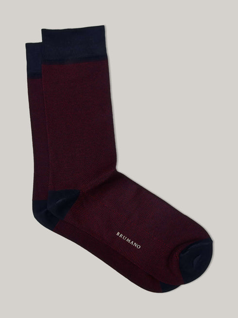 Burgundy & Blue Dobby Mercerized Socks Brumano Pakistan