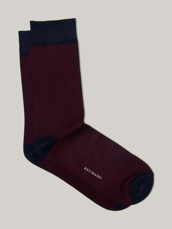 Burgundy & Blue Dobby Mercerized Socks Brumano Pakistan