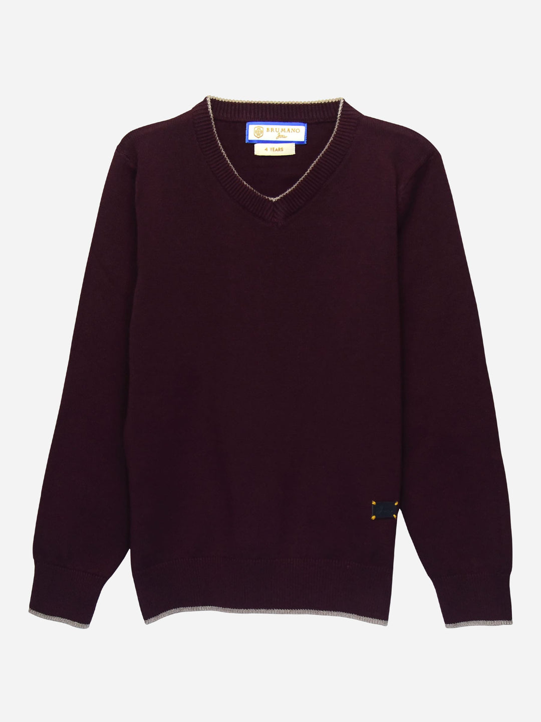 Burgundy Casual V-Neck Sweater Brumano Pakistan