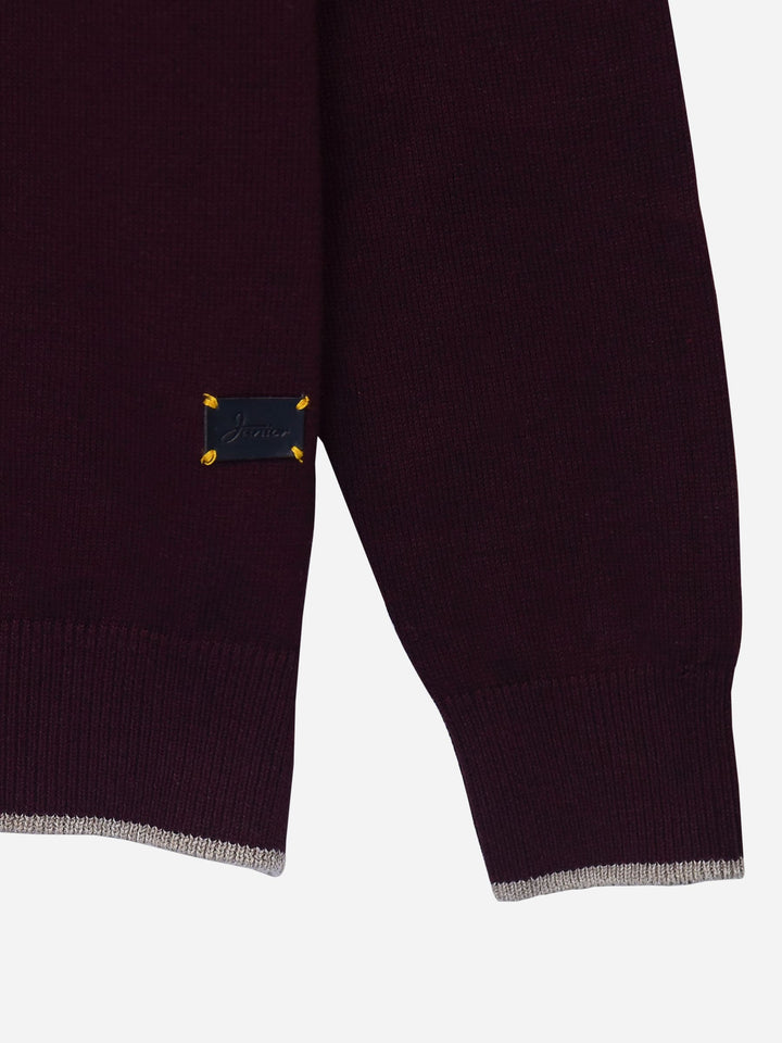 Burgundy Casual V-Neck Sweater Brumano Pakistan