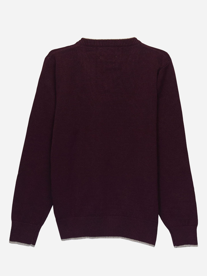 Burgundy Casual V-Neck Sweater Brumano Pakistan