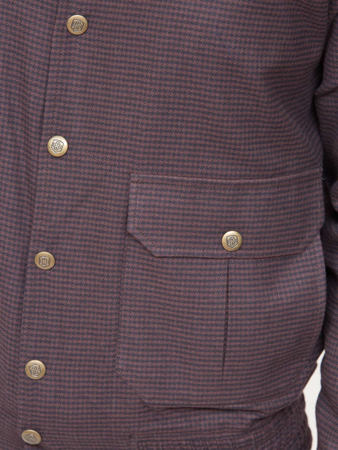 Burgundy Checkered Jacket