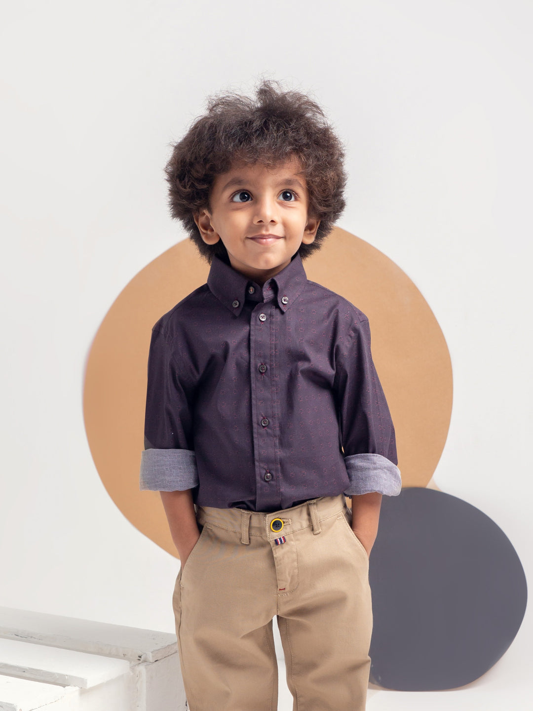 Burgundy Printed Casual Shirt Brumano Pakistan