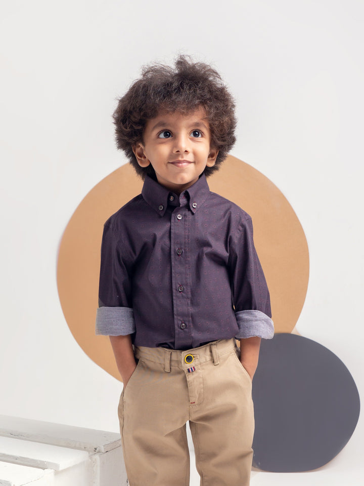 Burgundy Printed Casual Shirt Brumano Pakistan