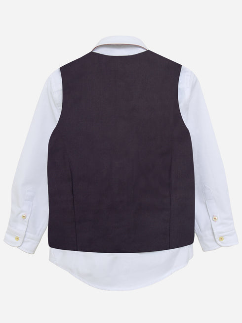 Burgundy Twill Suit Vest With Bow Brumano Pakistan