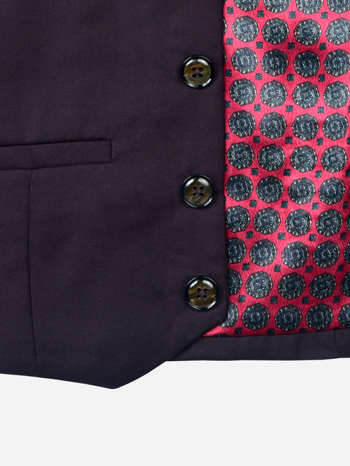 Burgundy Twill Suit Vest With Bow Brumano Pakistan