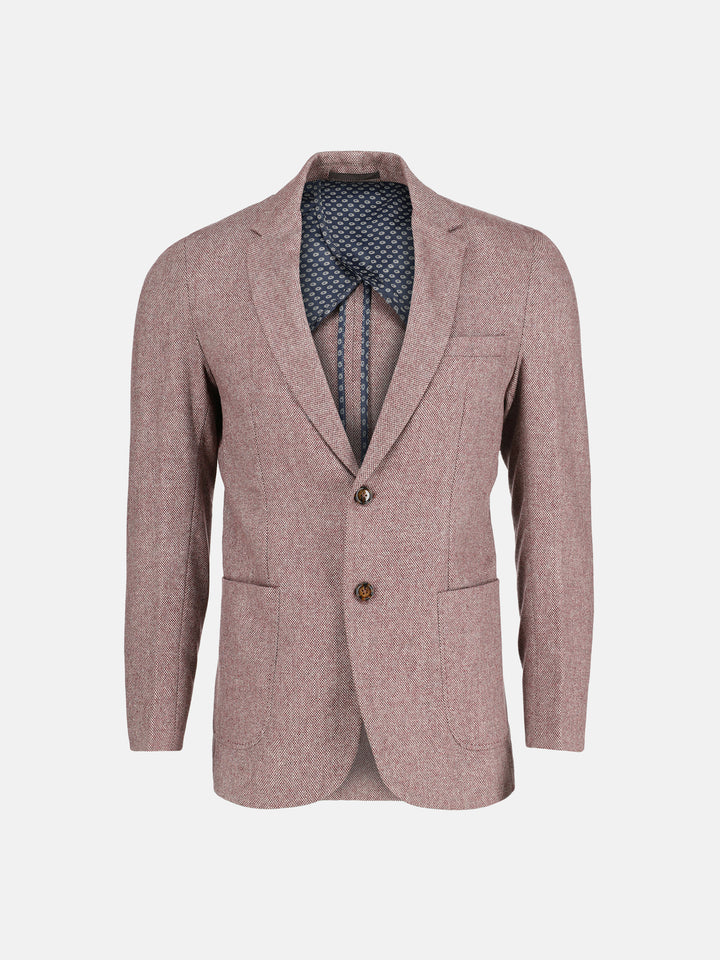 Burgundy Dobby Structured Wool Cashmere Blazer - Sartoria Brumano Pakistan