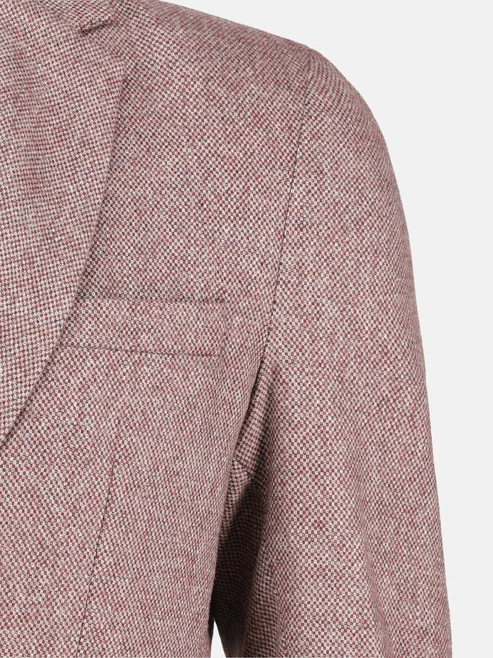 Burgundy Dobby Structured Wool Cashmere Blazer - Sartoria Brumano Pakistan