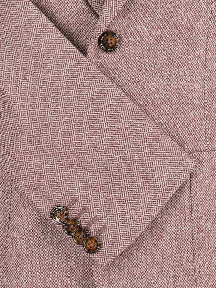 Burgundy Dobby Structured Wool Cashmere Blazer - Sartoria Brumano Pakistan