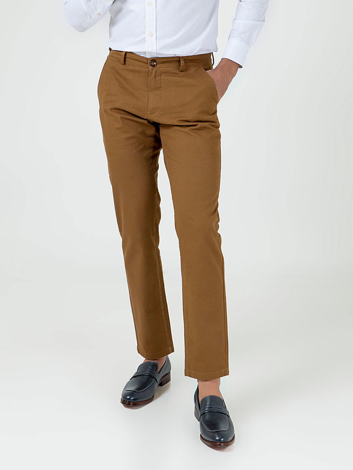 Camel Brown Slimfit Chino With Gurkha Style Buttons Brumano Pakistan