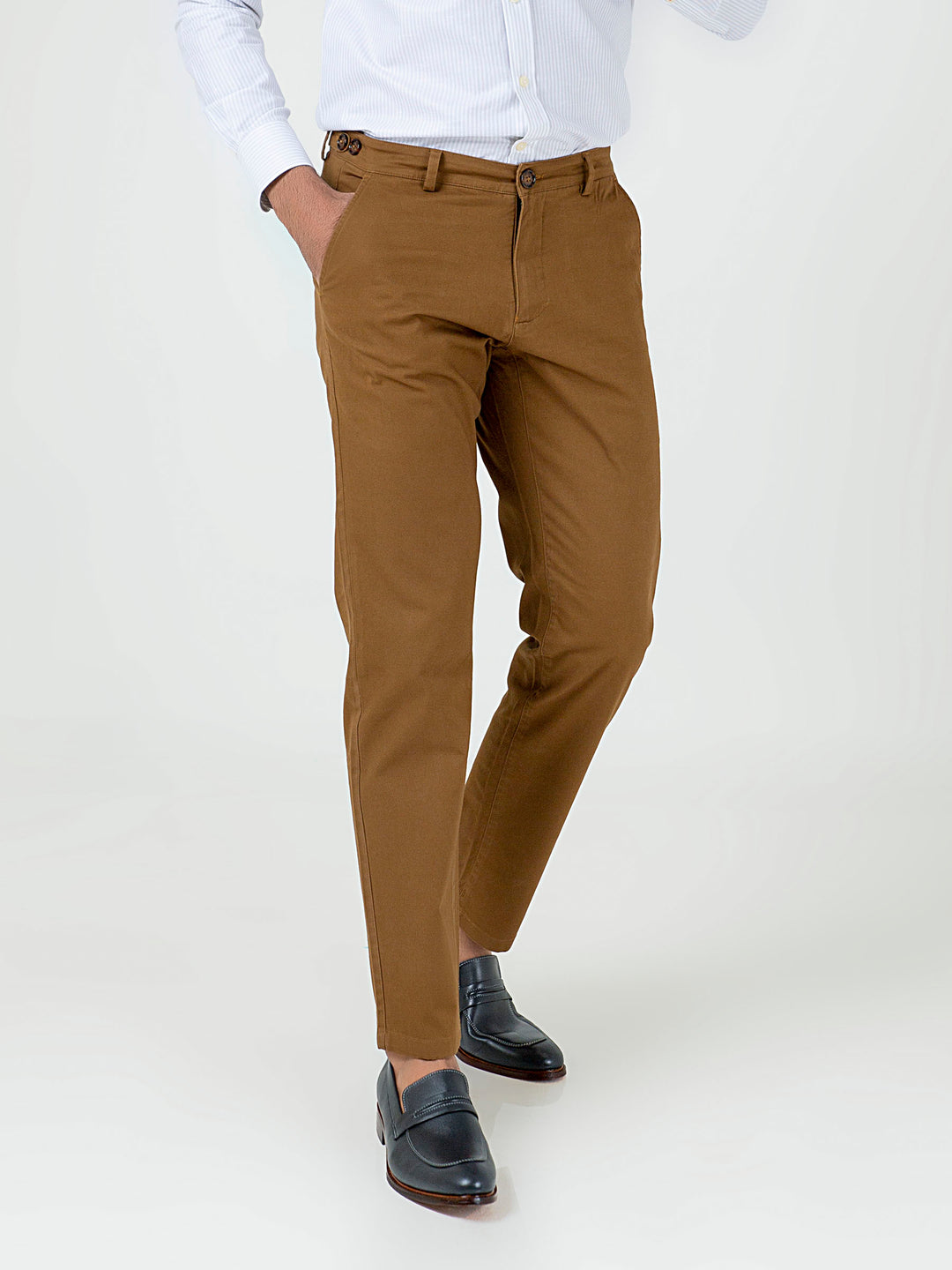 Camel Brown Slimfit Chino With Gurkha Style Buttons Brumano Pakistan