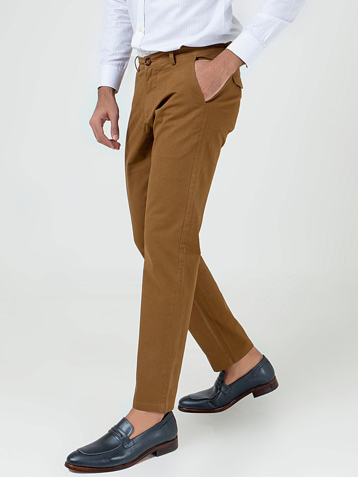 Camel Brown Slimfit Chino With Gurkha Style Buttons Brumano Pakistan