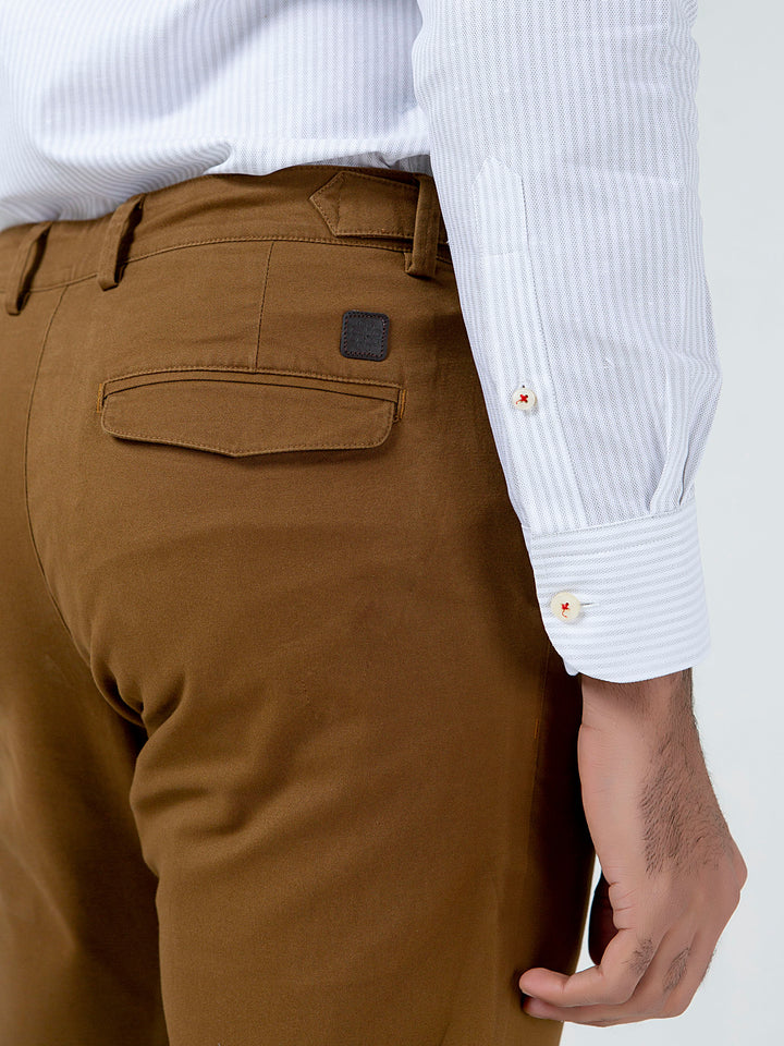 Camel Brown Slimfit Chino With Gurkha Style Buttons Brumano Pakistan