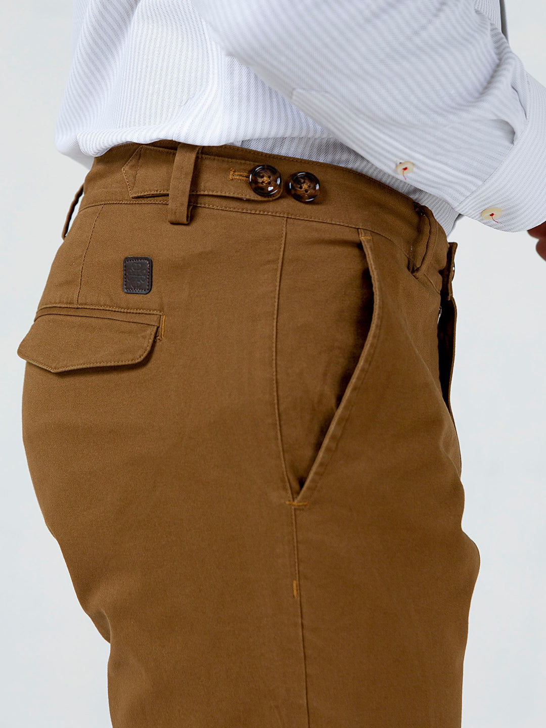 Camel Brown Slimfit Chino With Gurkha Style Buttons Brumano Pakistan