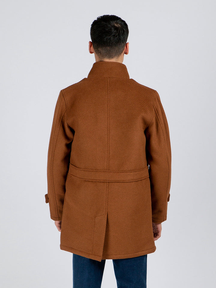Camel Brown Wool Long Coat - Limited Edition Brumano Pakistan