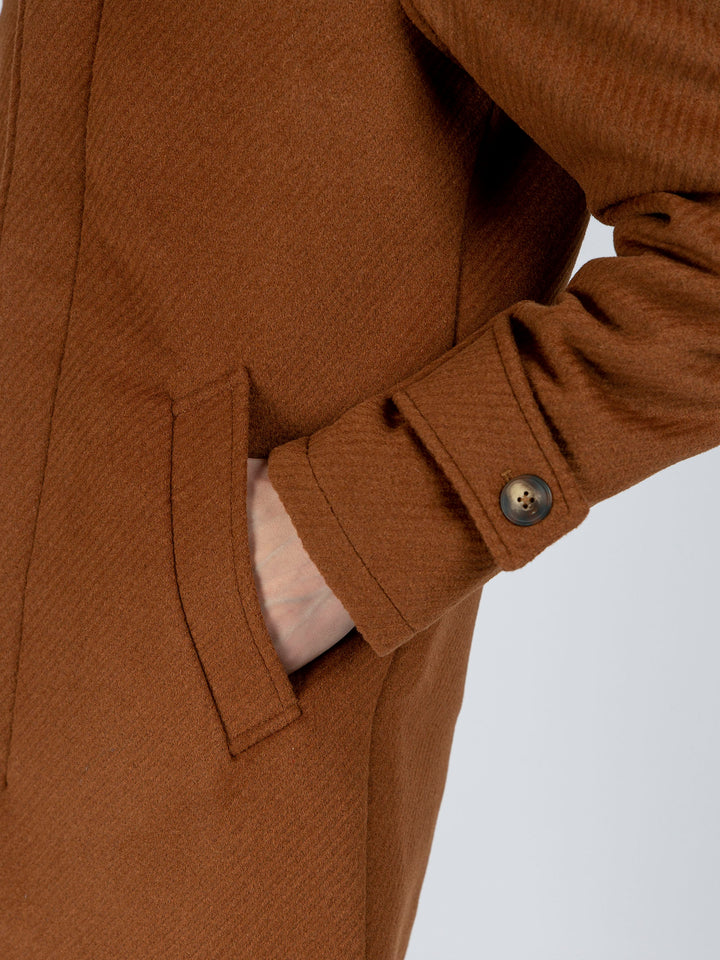 Camel Brown Wool Long Coat - Limited Edition Brumano Pakistan