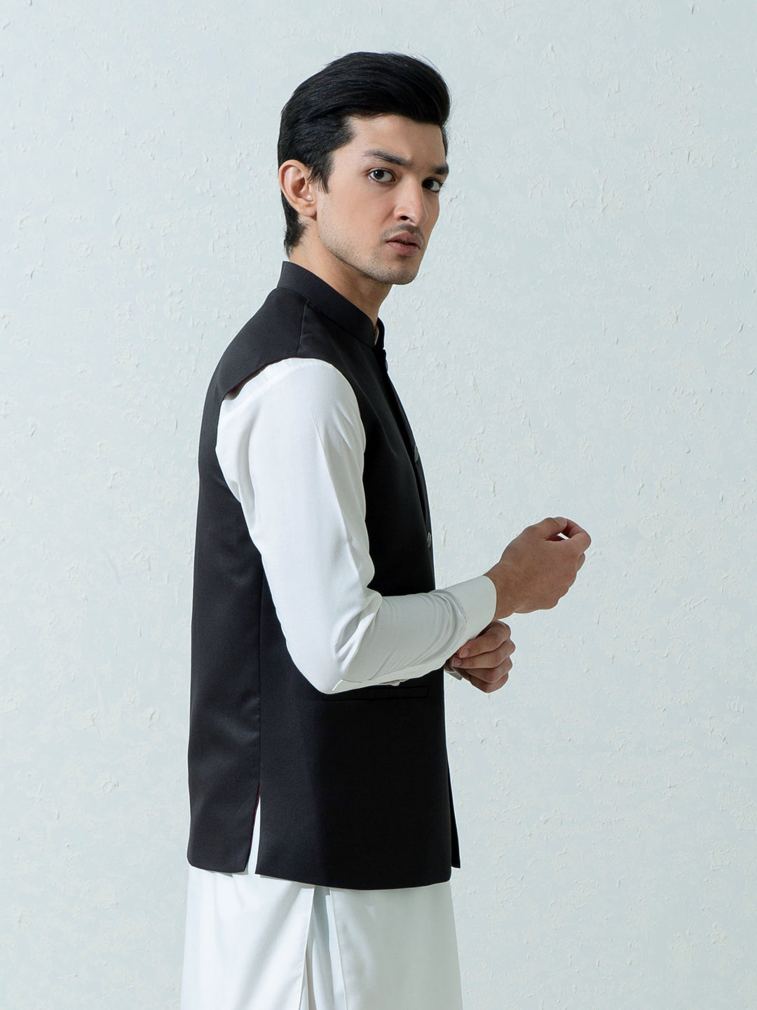 Charcoal Formal Twill Waistcoat Brumano Pakistan