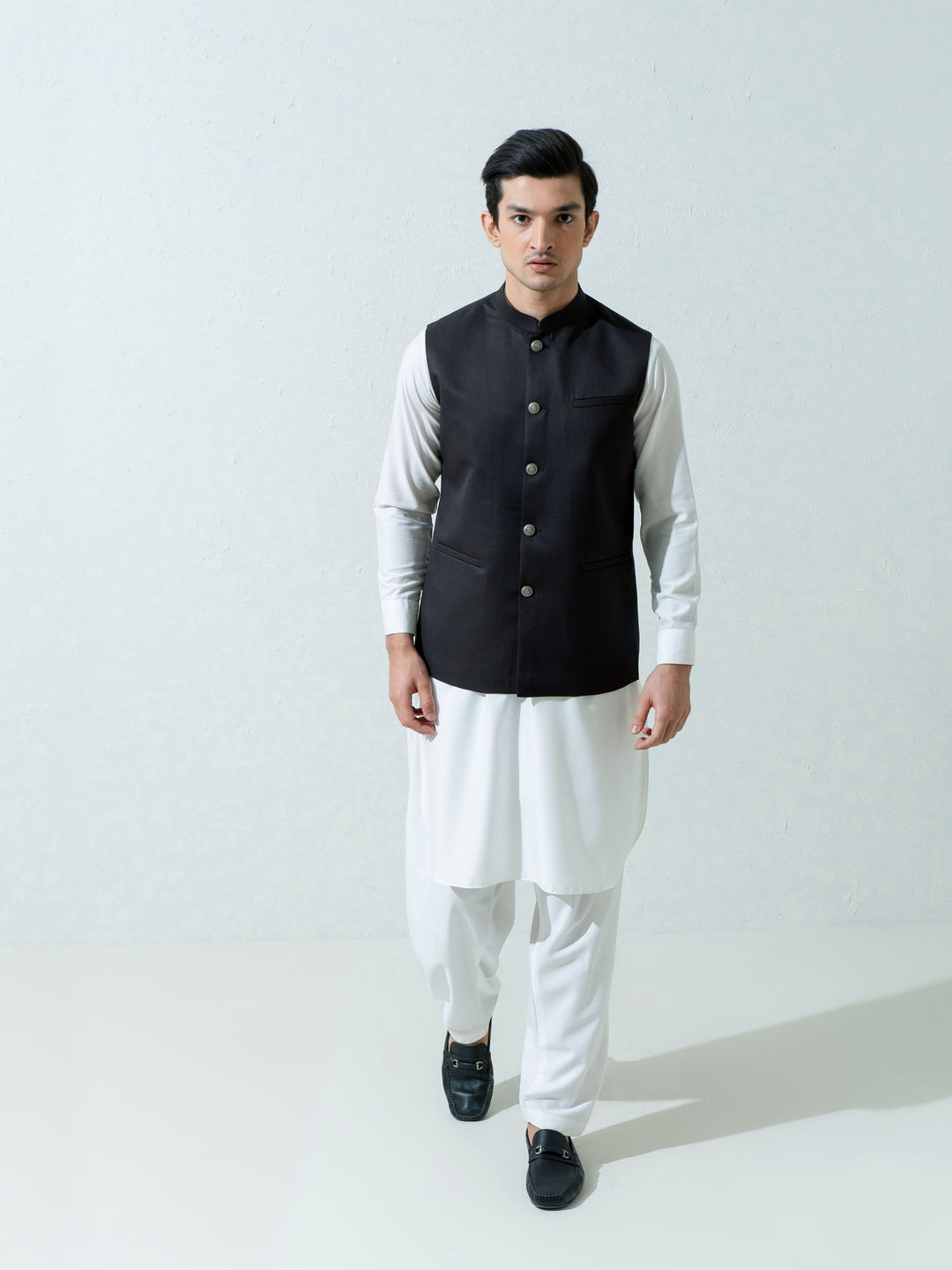 Charcoal Formal Twill Waistcoat Brumano Pakistan