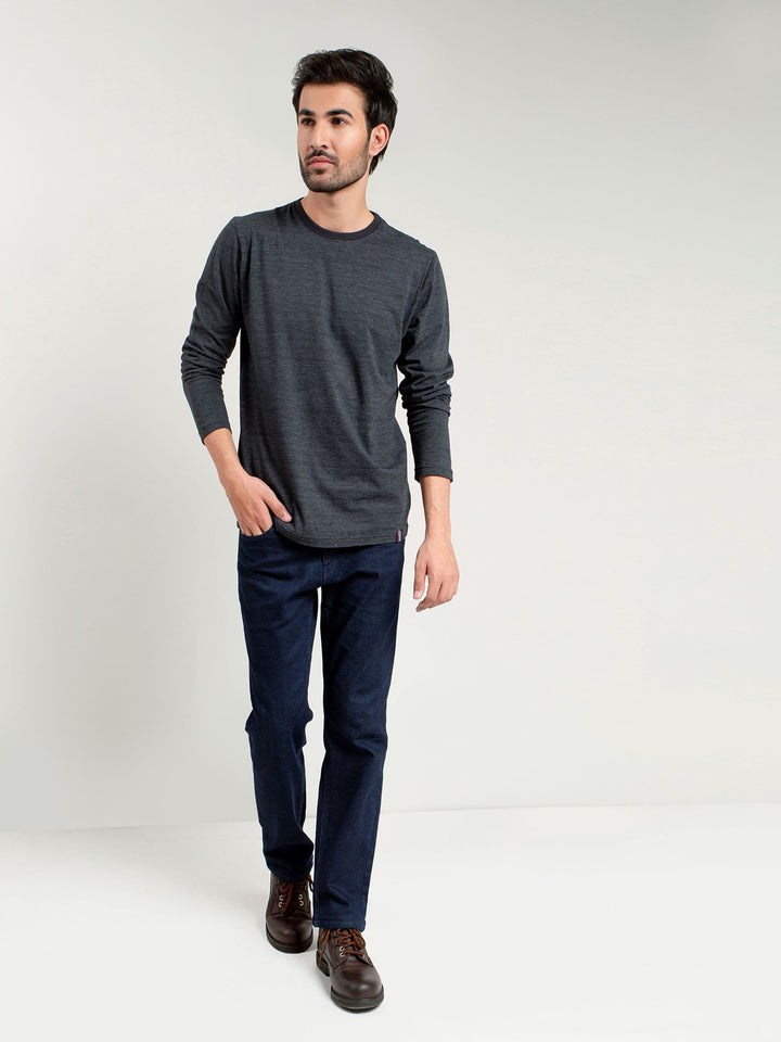 Charcoal Neppy Long Sleeve T-shirt Brumano Pakistan