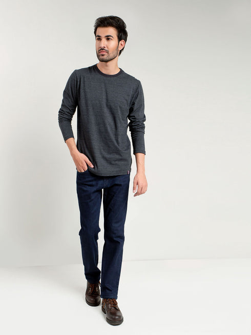 Charcoal Neppy Long Sleeve T-shirt Brumano Pakistan