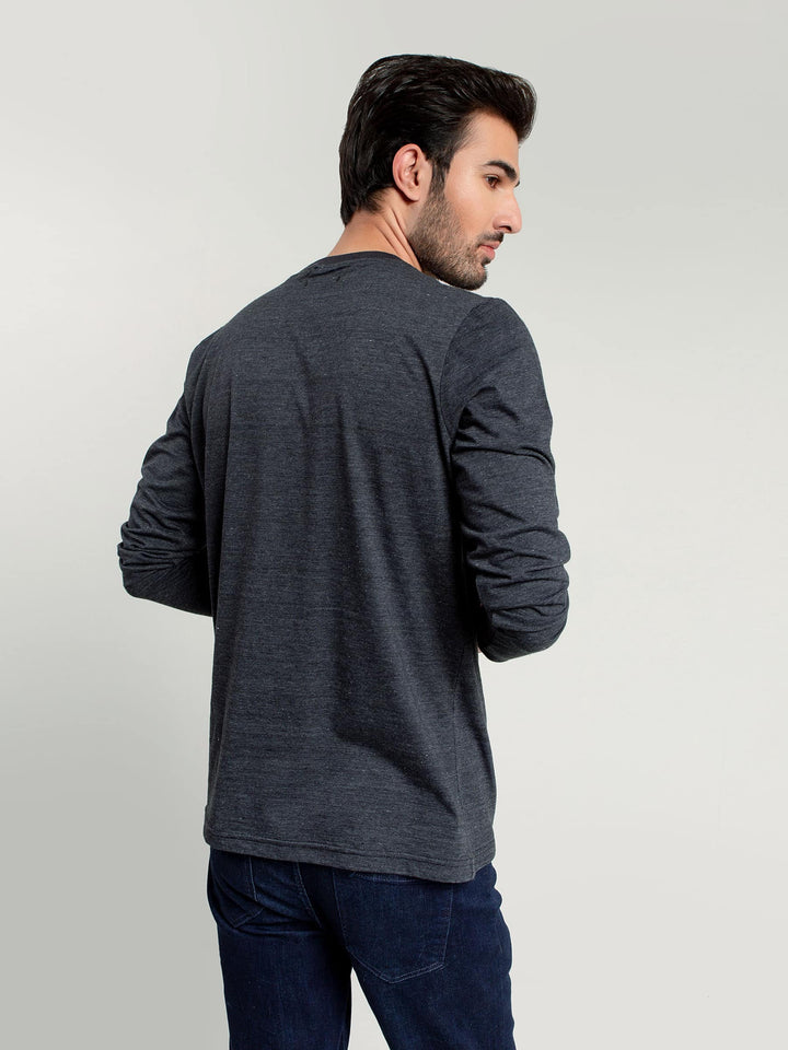 Charcoal Neppy Long Sleeve T-shirt Brumano Pakistan