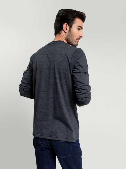 Charcoal Neppy Long Sleeve T-shirt Brumano Pakistan