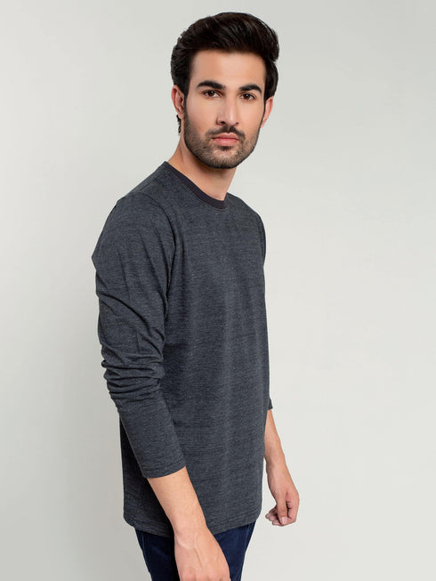 Charcoal Neppy Long Sleeve T-shirt Brumano Pakistan