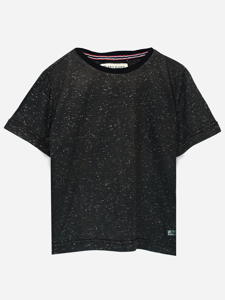 Charcoal Neppy Short Sleeves Casual T-Shirt Brumano Pakistan