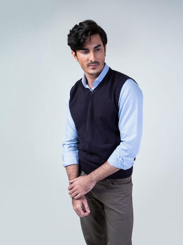 Charcoal Sleeveless V-Neck Sweater Brumano Pakistan