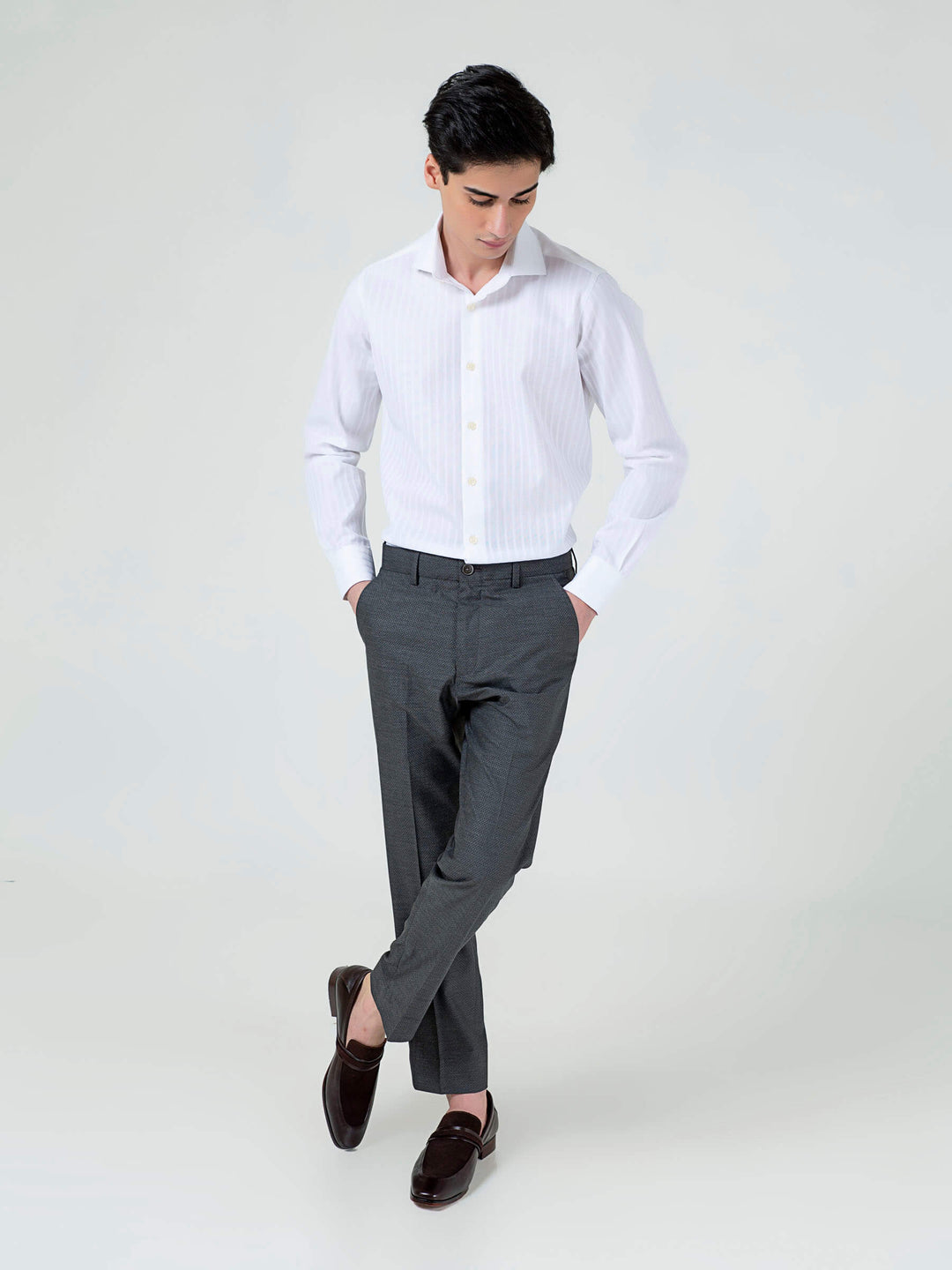 Charcoal Grey Structured Dress Pant Brumano Pakistan