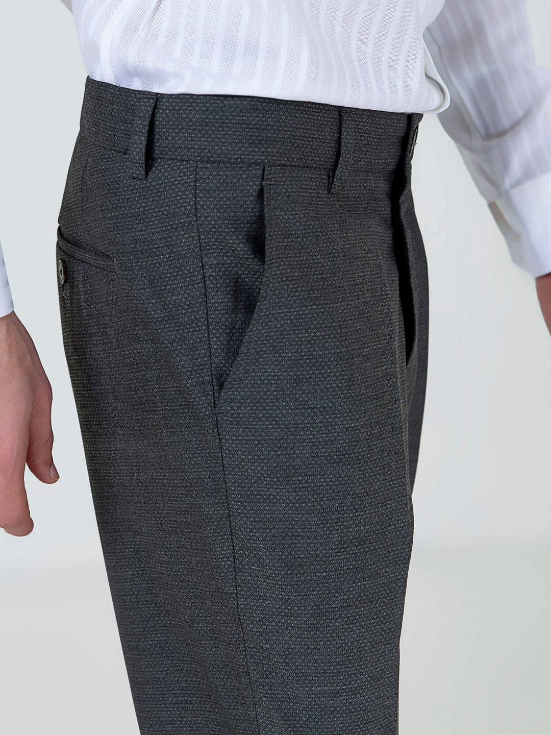 Charcoal Grey Structured Dress Pant Brumano Pakistan