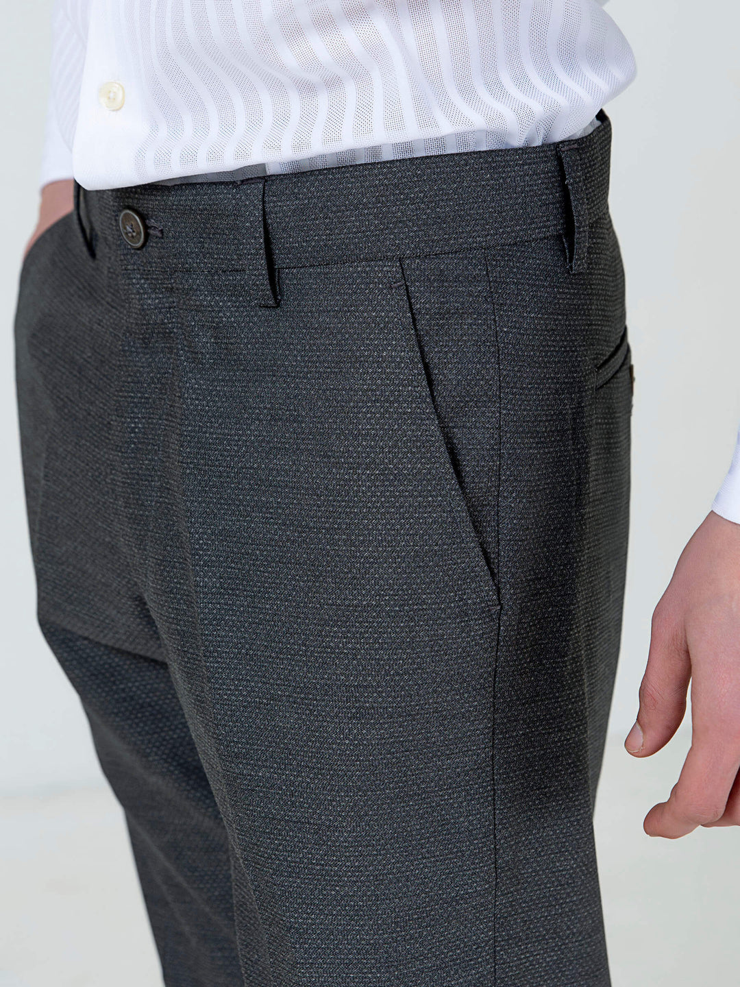 Charcoal Grey Structured Dress Pant Brumano Pakistan