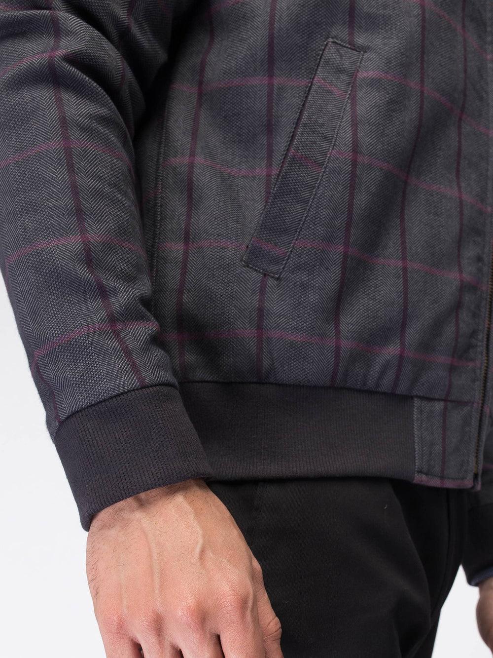 Checkered bomber jacket