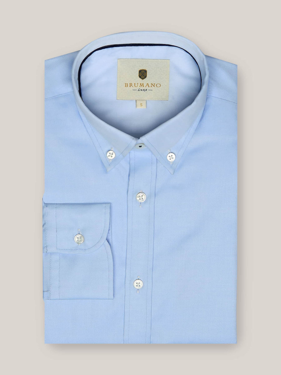 Classic Blue Twill Button Down Shirt Brumano Pakistan